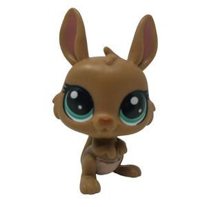 LPS Ada Kangarooney Kangaroo‎ #1-153 Littlest Pet Shop Figure Animal Green Eyes